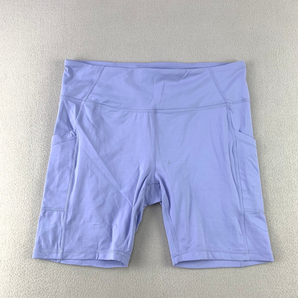 Prana Becksa Biker Shorts Women XL Purple Athletic Yoga Pockets Gym Running
